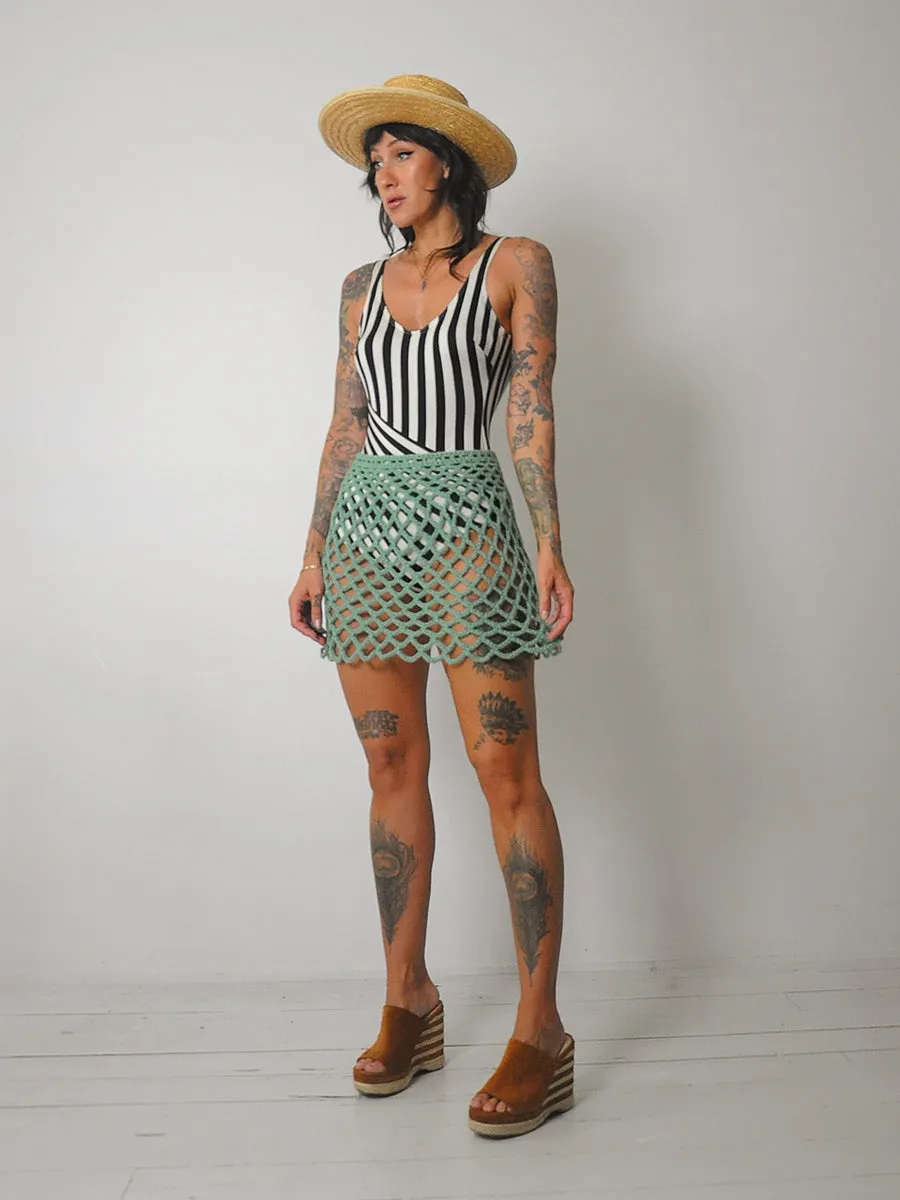 1970's Fishnet Crochet Skirt