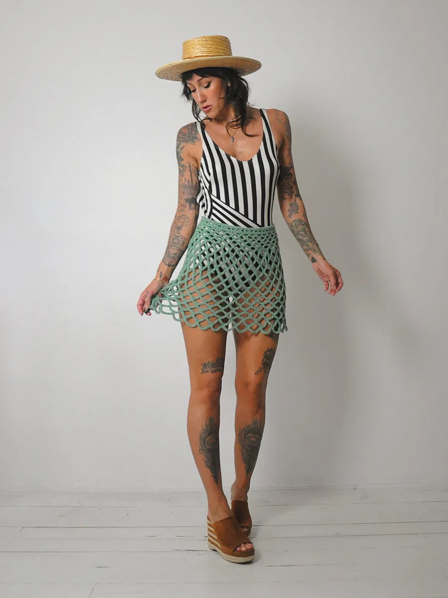1970's Fishnet Crochet Skirt