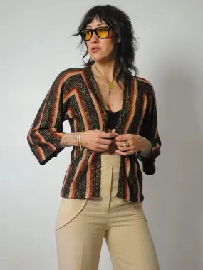 1970's Metallic Striped Cardigan