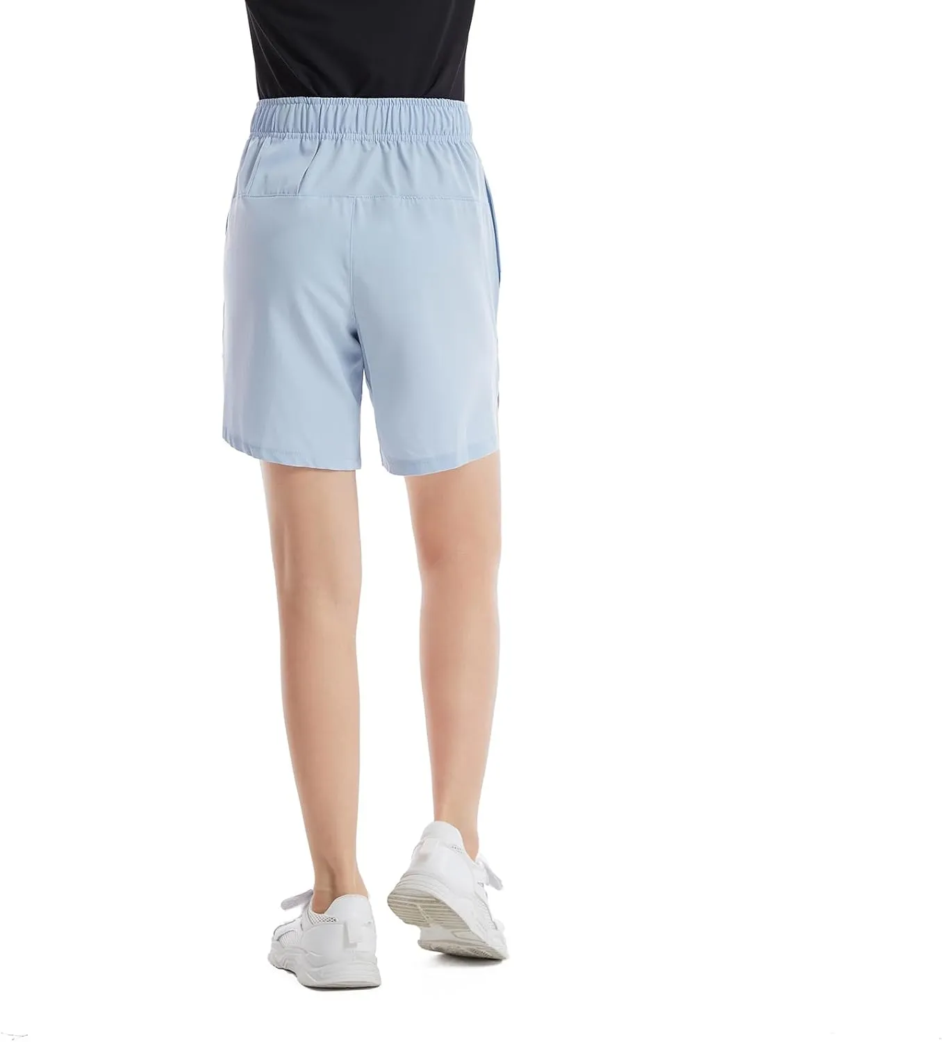 4 Packs Girls Athletic Shorts with Pockets Running Active Shorts Dry-Fit, Sports Workout Shorts for Kids Teens