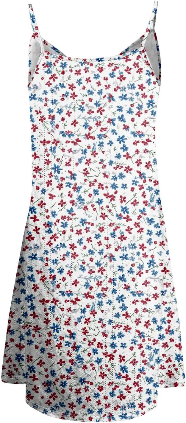 Beach Cover Ups for Women Plus Size 2025 Eyelet Casual Sleeveless Sun Dress Spaghetti Strap Midi Boho Floral Dress