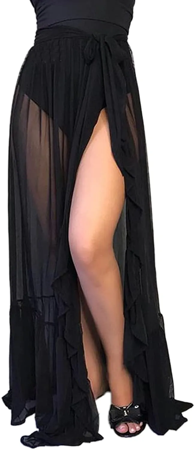 Beach White Bathing Cover Wrap Maxi Skirt