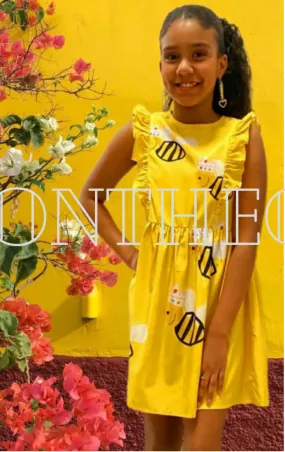 Black & Yellow Bee Girls Juniors Dress