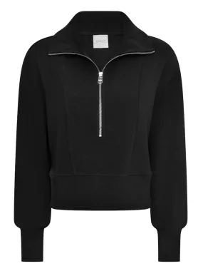 Black Ramona Half Zip Sweater