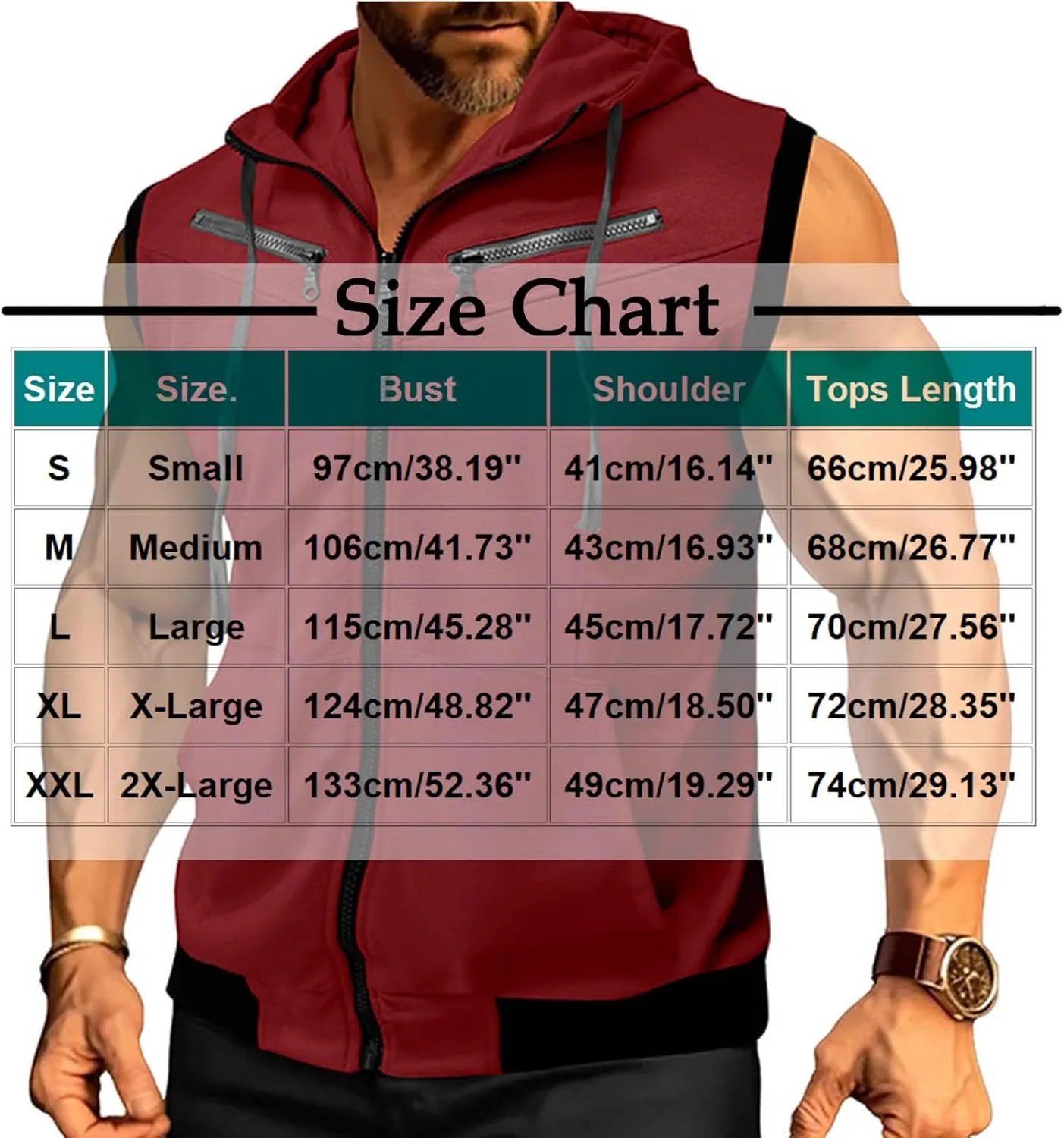 Cambkatl Men's Summer Full Zip Sleeveless Hoodie Lightweight Casual Beach Workout Tank Top with Pockets