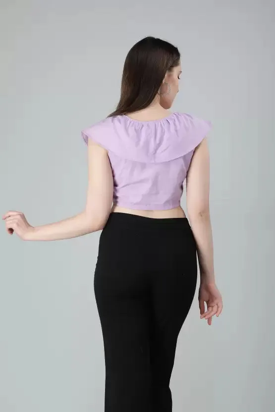 Casual Cap Sleeve Crop Top