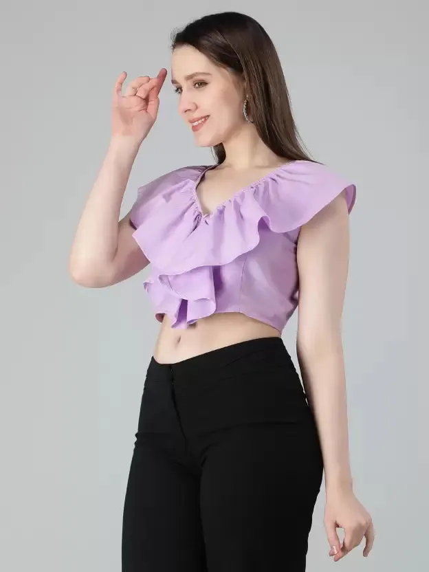 Casual Cap Sleeve Crop Top