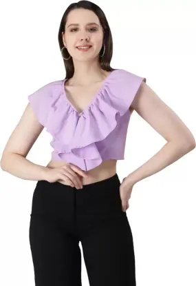 Casual Cap Sleeve Crop Top