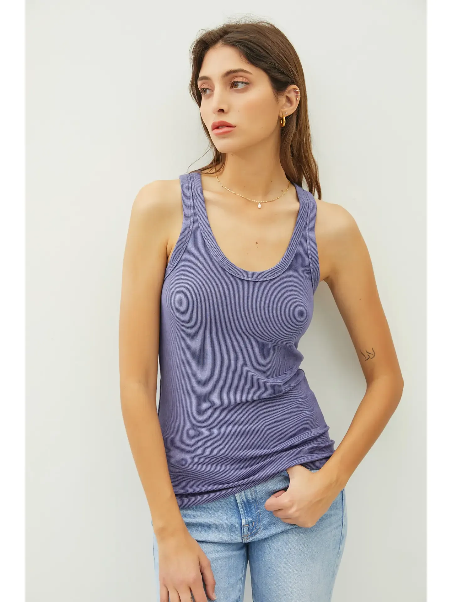 Classic Ribbed Scoop-Neck Tank