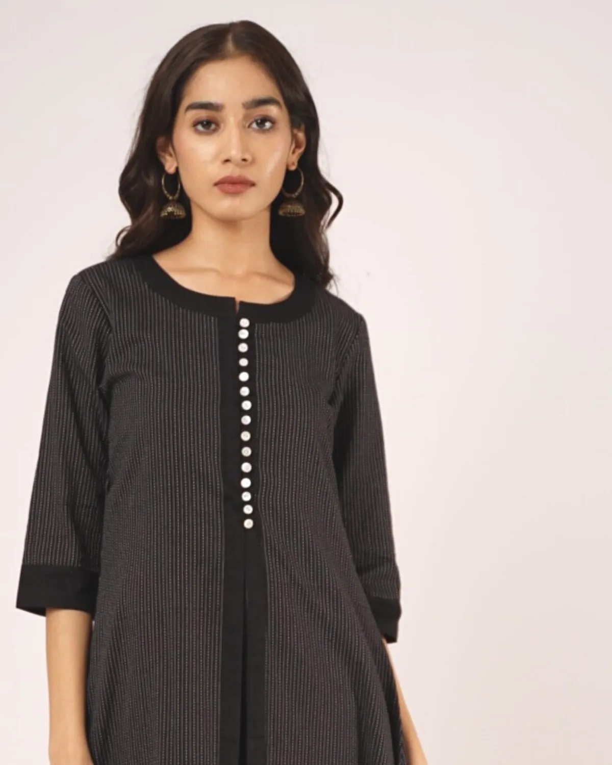 Cotton Black Katha Jacket  - Set of 3