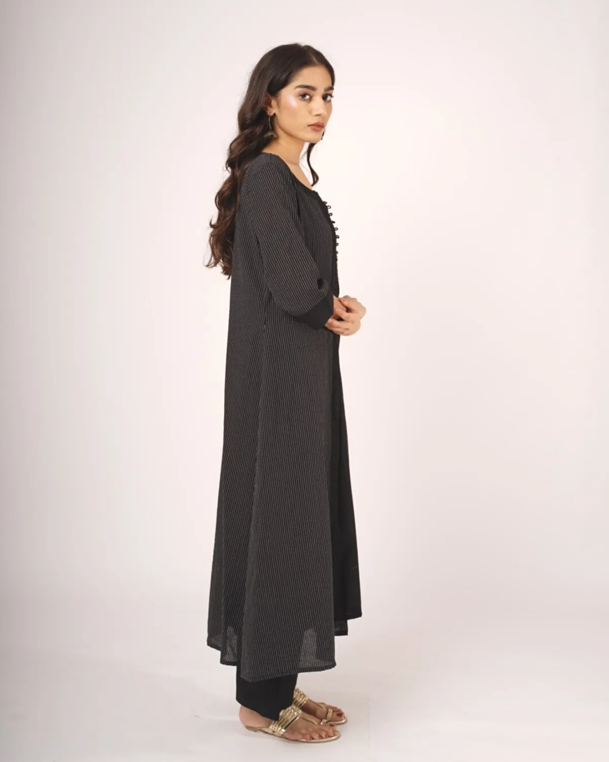 Cotton Black Katha Jacket  - Set of 3
