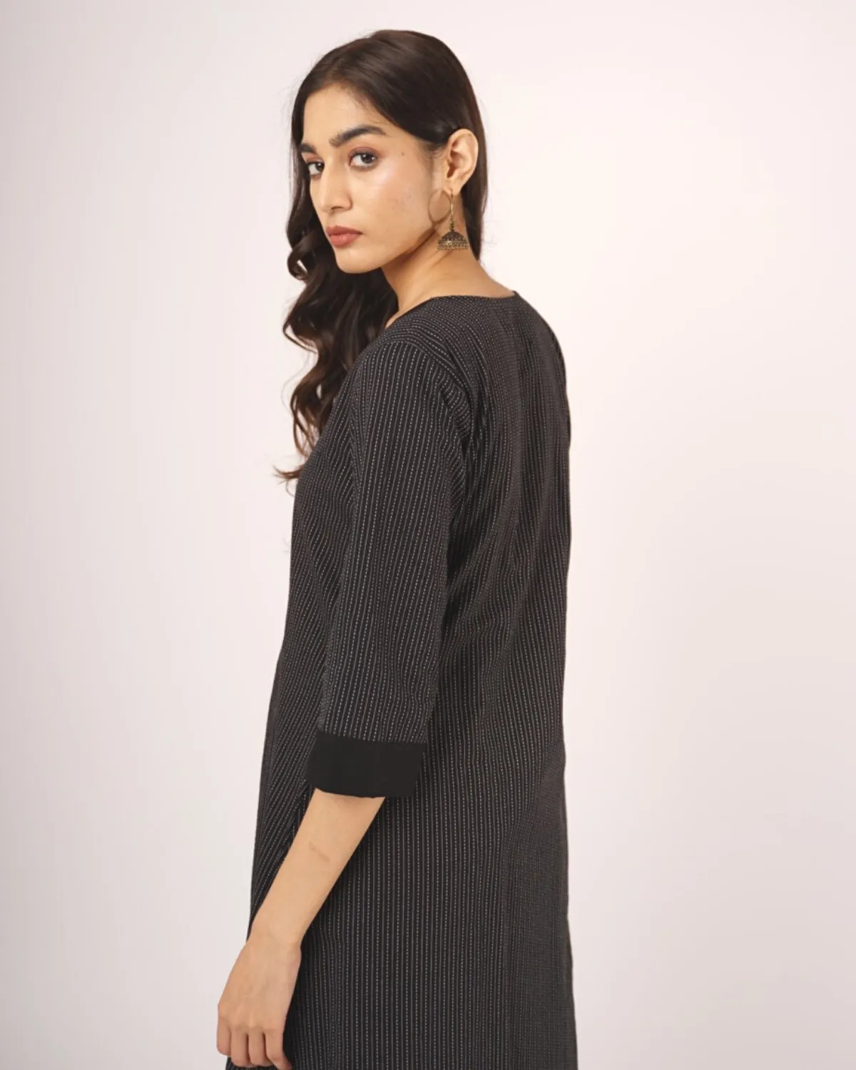 Cotton Black Katha Jacket  - Set of 3