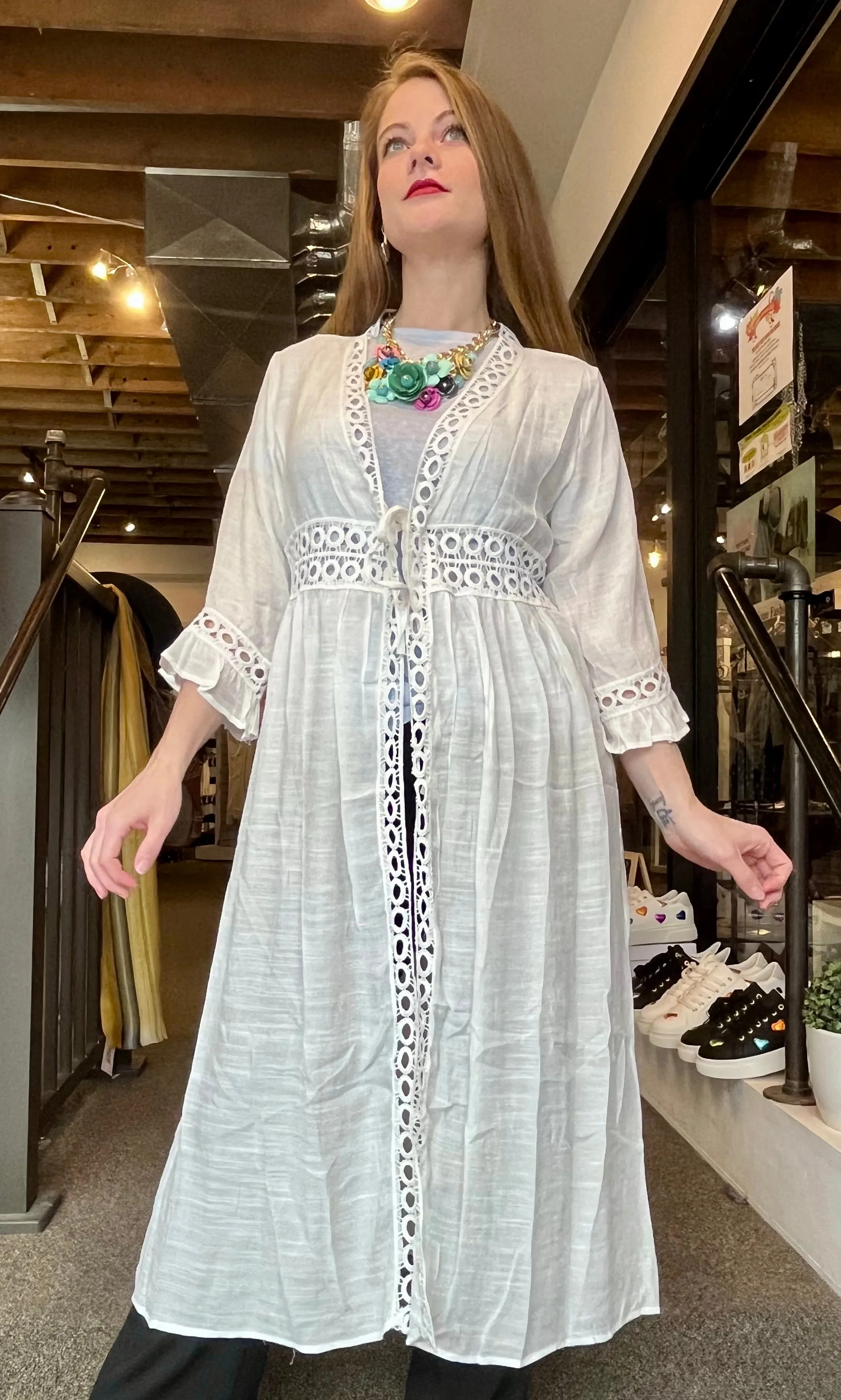 Cutout Tie Front Duster (Only 2  Colours Left!)