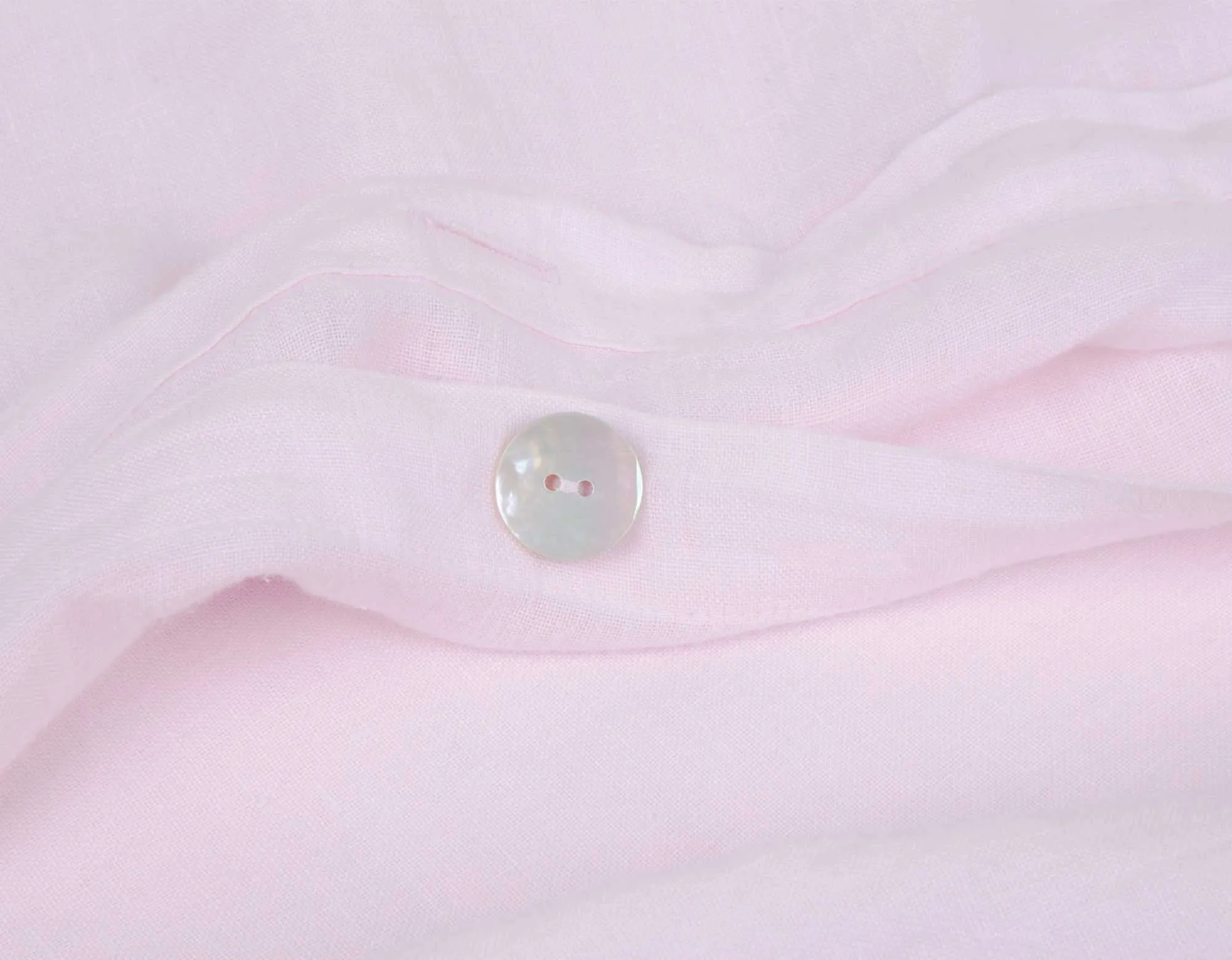 Double Linen Duvet Cover - Soft Pink