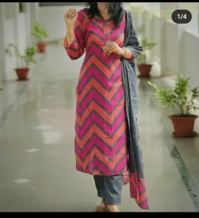 Elegant Rayon Kurti, Palazzo, and Dupatta Set
