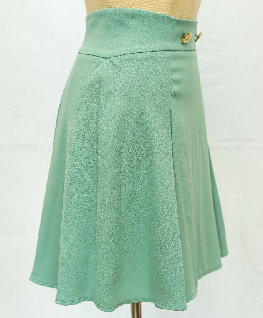Elisabetta Franchi Mint Blue Mini Flare Skirt