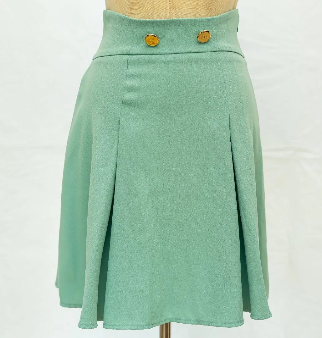 Elisabetta Franchi Mint Blue Mini Flare Skirt