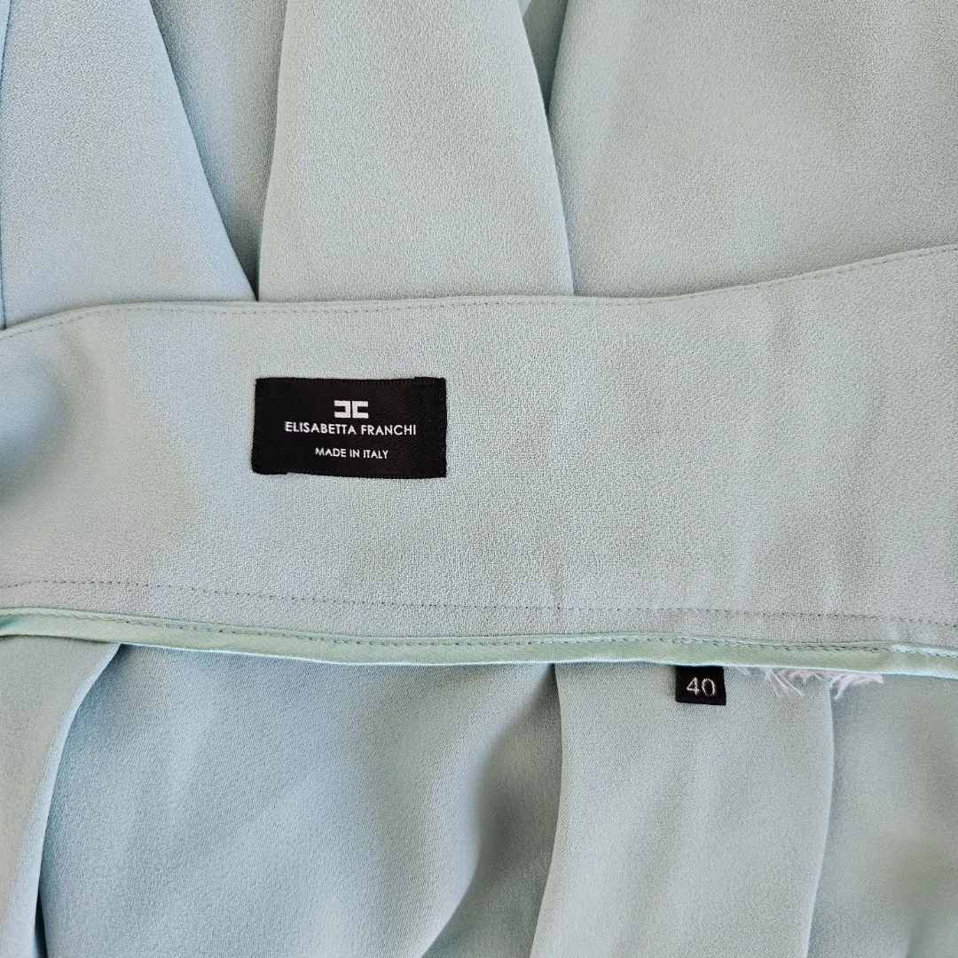 Elisabetta Franchi Mint Blue Mini Flare Skirt
