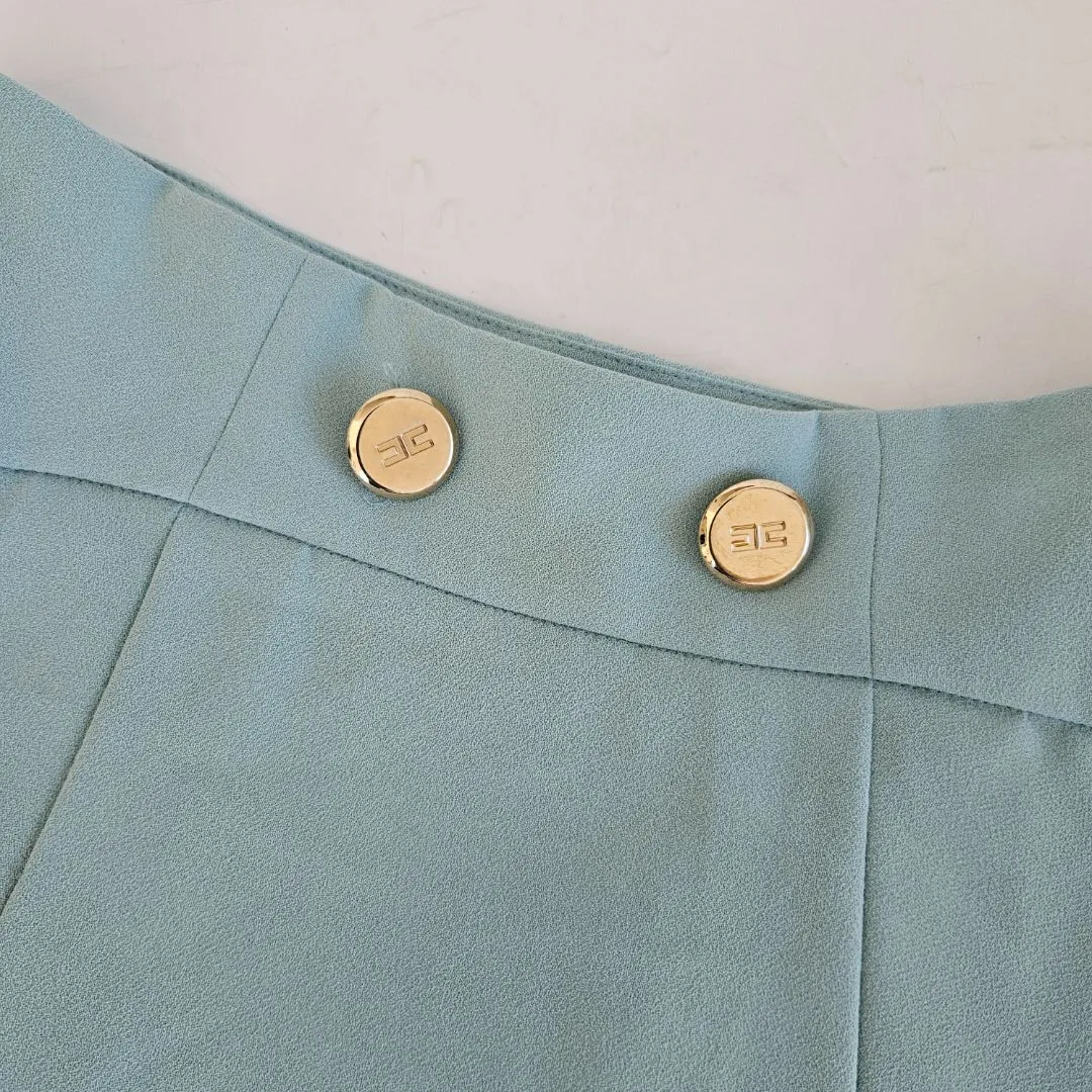 Elisabetta Franchi Mint Blue Mini Flare Skirt