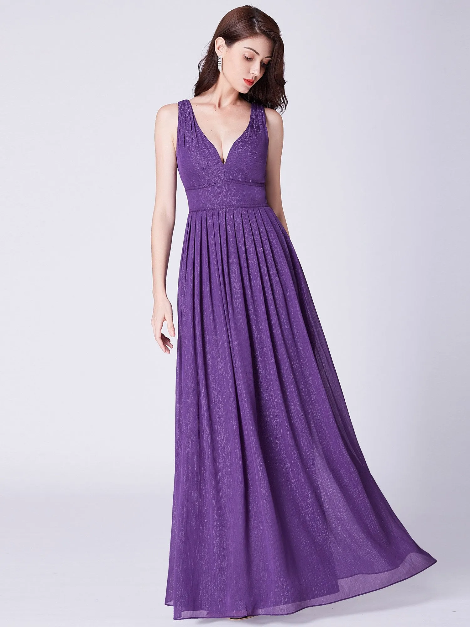 Ever-Pretty Deep V Neck Long Chiffon Evening Prom Dresses EP07465