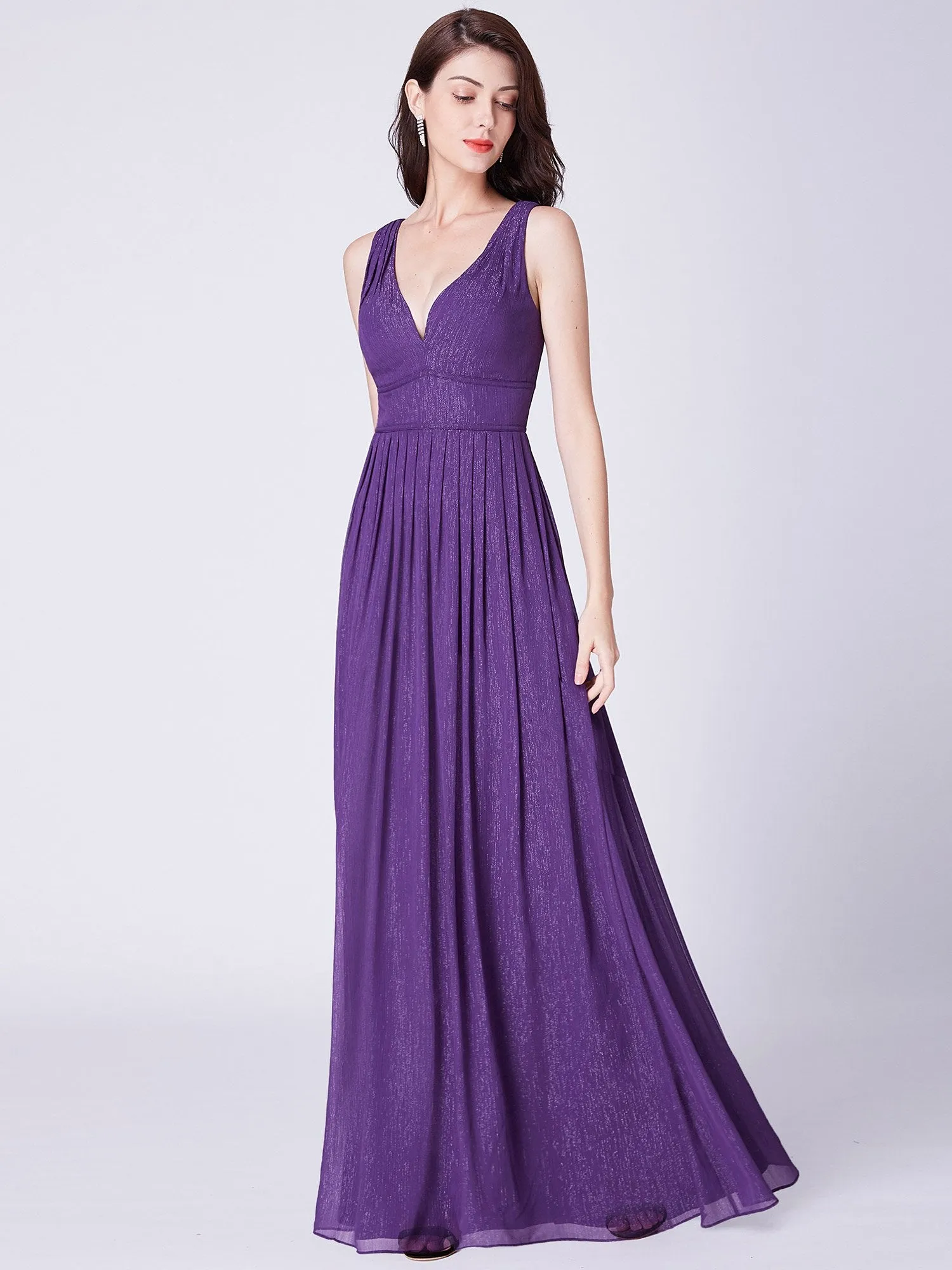Ever-Pretty Deep V Neck Long Chiffon Evening Prom Dresses EP07465
