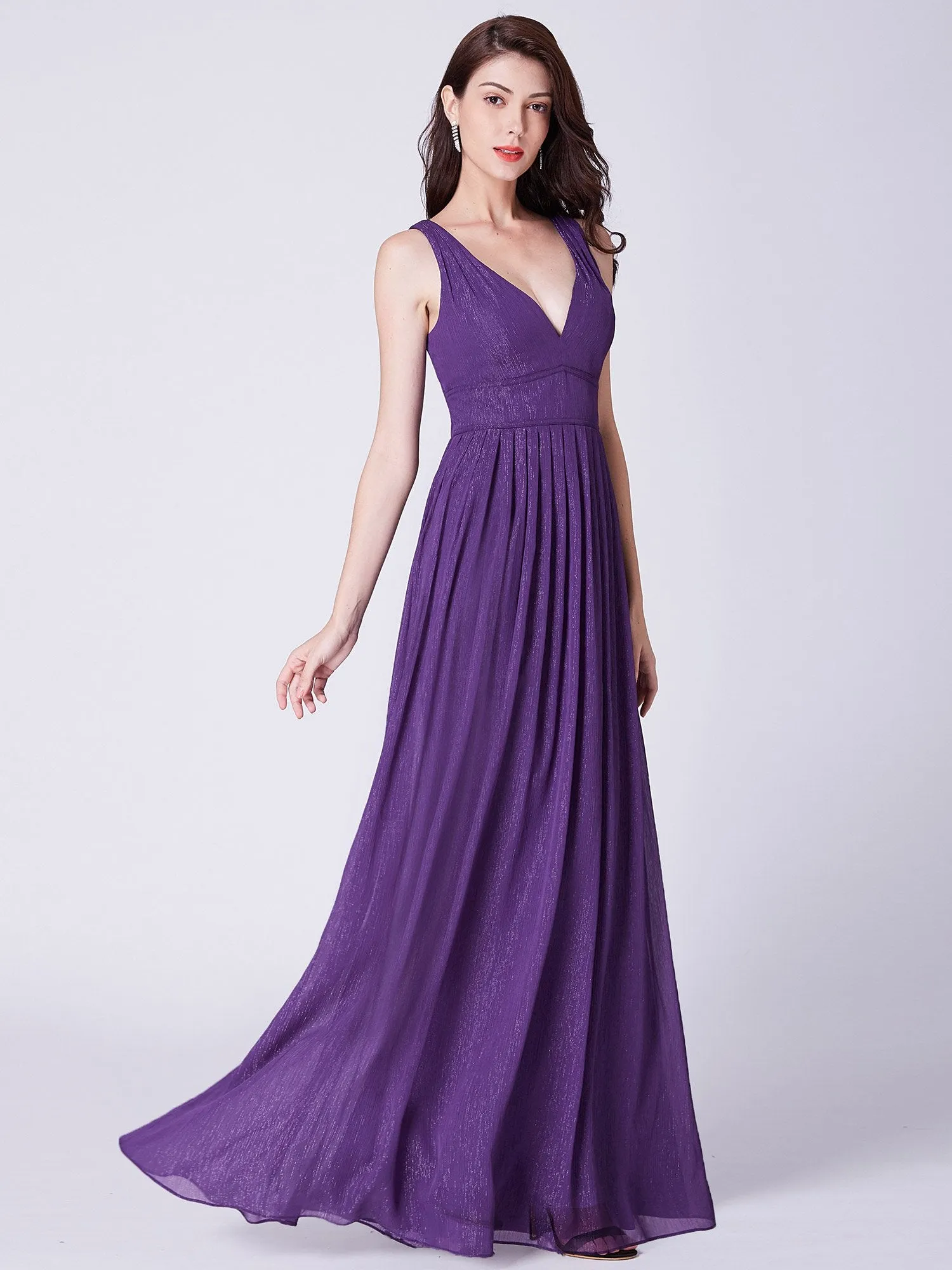 Ever-Pretty Deep V Neck Long Chiffon Evening Prom Dresses EP07465