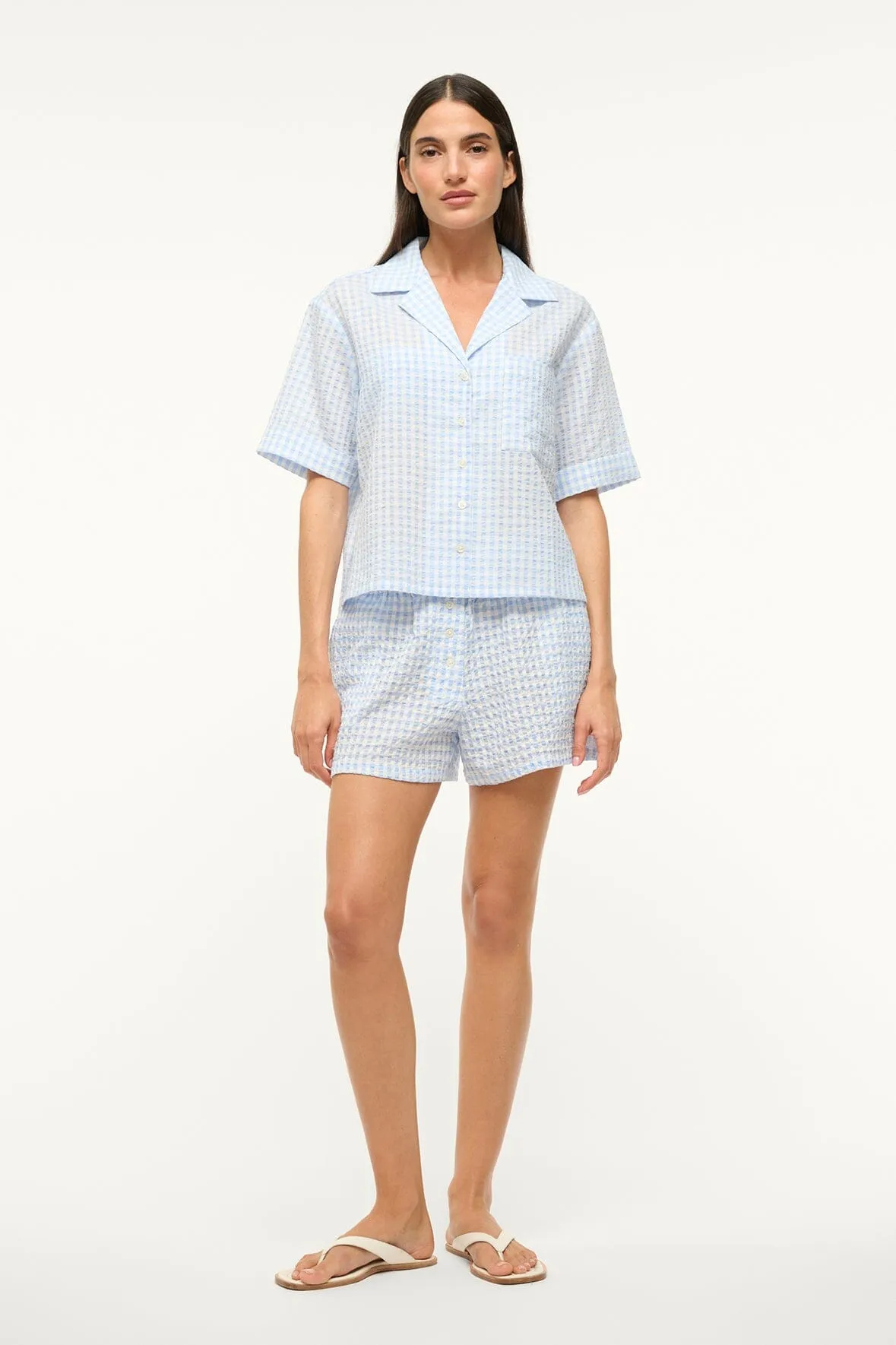 GABI COVERUP SHORT | SKY GINGHAM