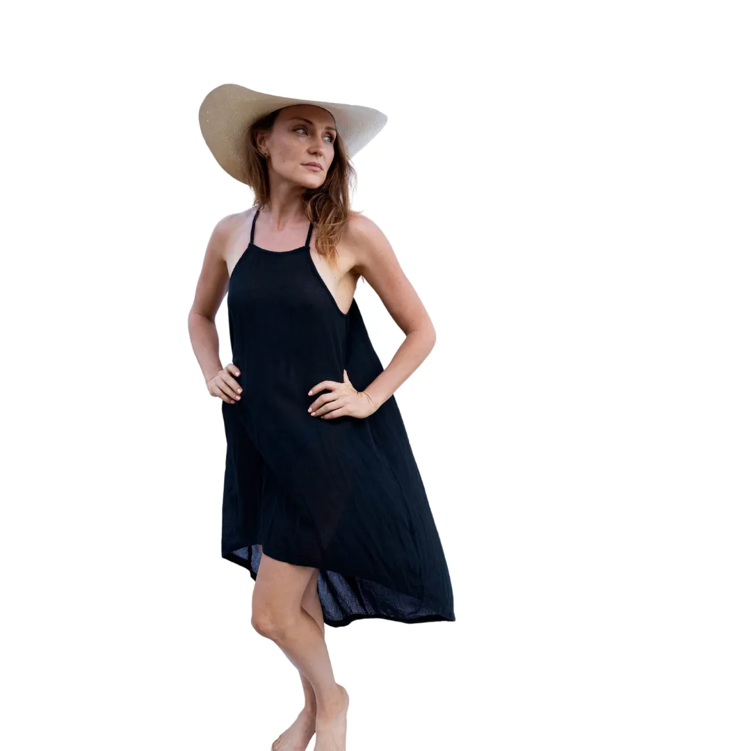 Halter Coverup Dress Negro