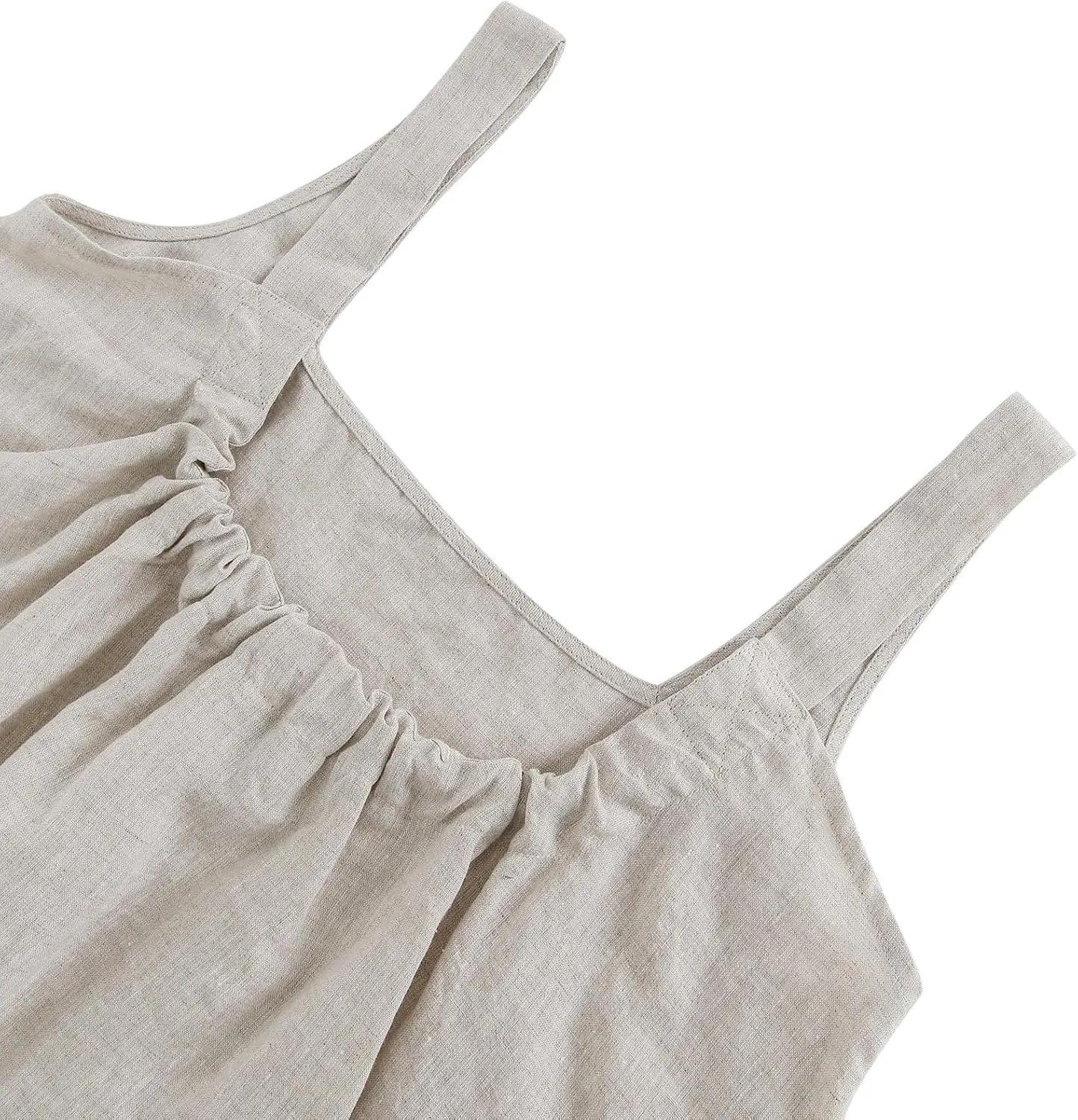 HGps8w Cotton Linen Tank Top for Womens Lightweight Summer Square Neck Tunic Shirts Loose Fit Casual Sleeveless Blouse