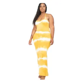 Ivy Stripe Tie Dye Maxi Dress Plus