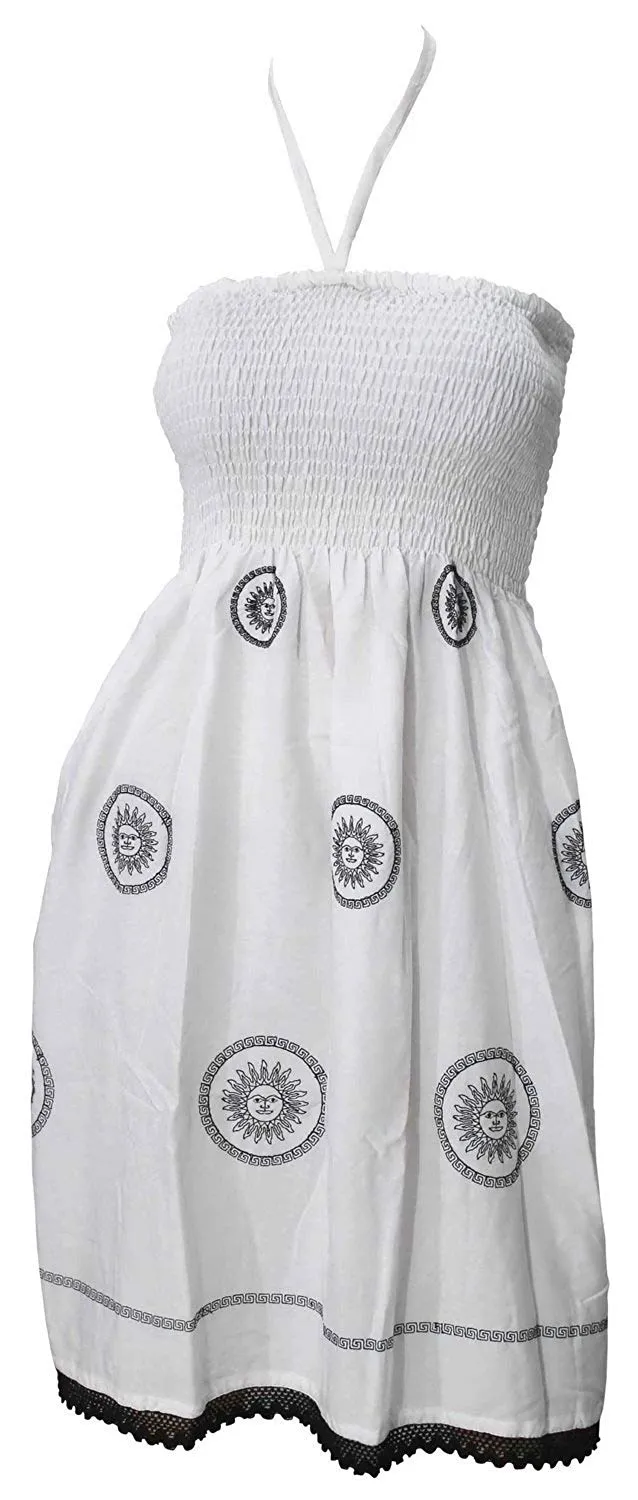 LA LEELA Rayon Solid Sheer  Party Top Evening Floral White 2055 One Size