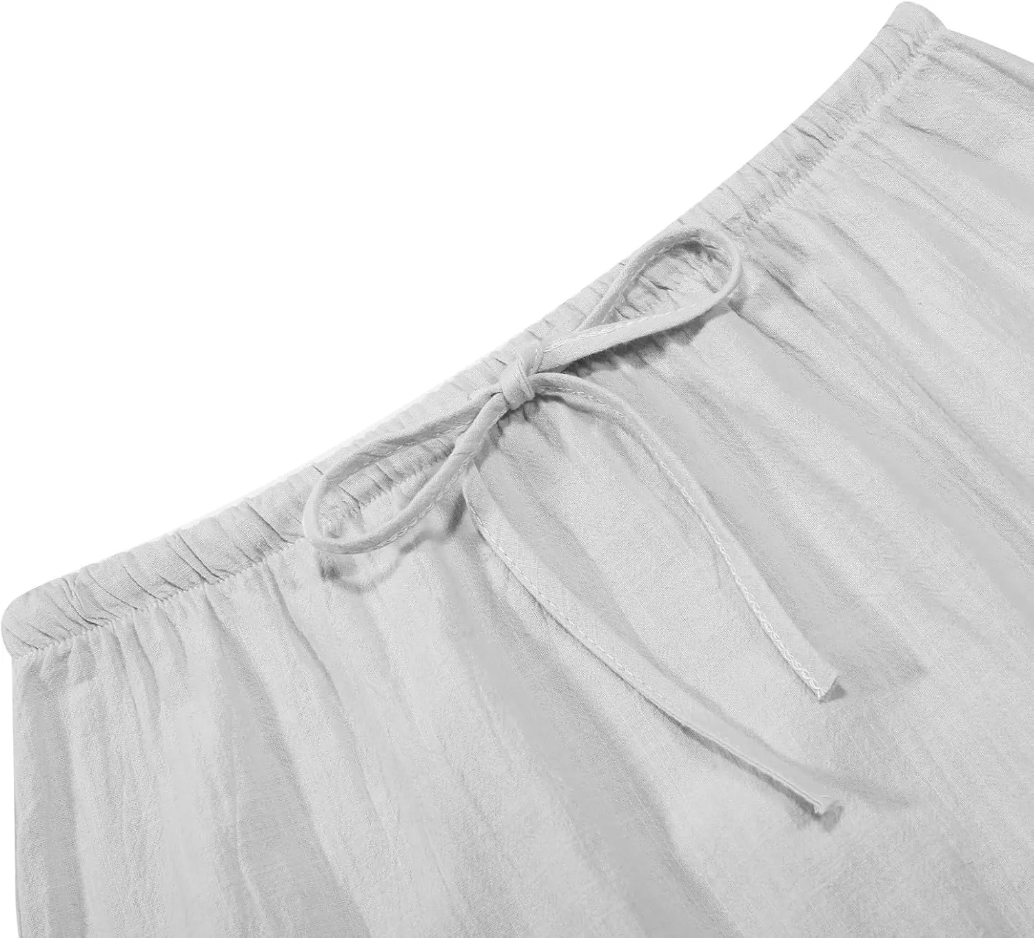 Linen Maxi Skirt, Women's Summer Bohemian Long Skirt, Cotton Elastic Waist Band Maxi Skirt Beach Party Holiday Skirt