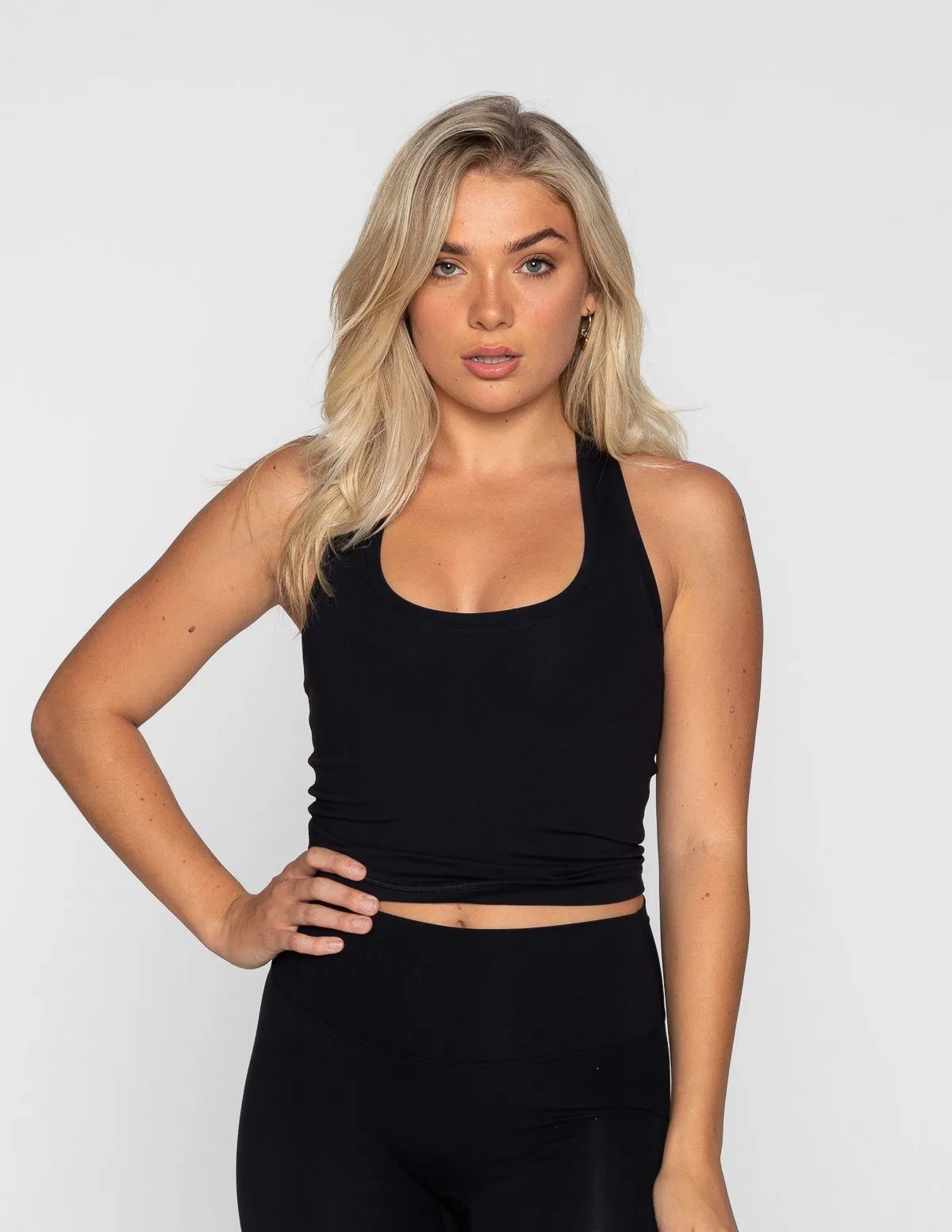LUXE MIDRIFF TANK - BLACK