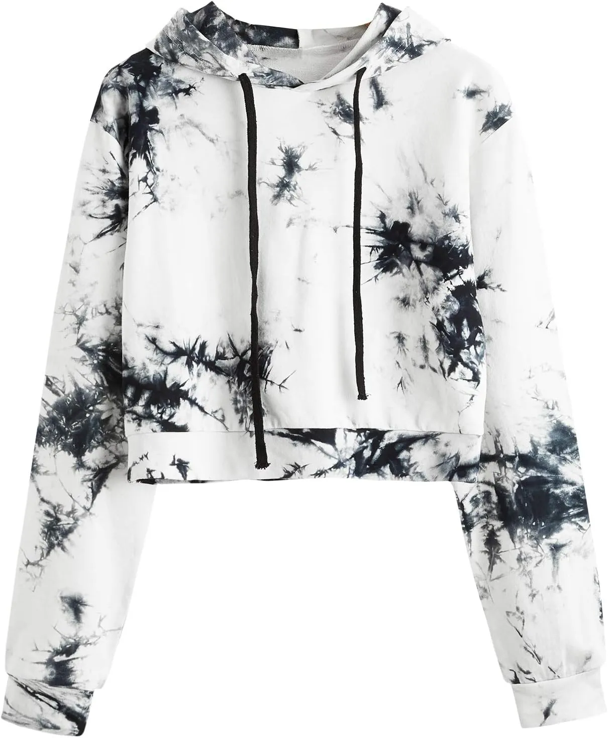 MakeMeChic Women's Tie Dye Sweatshirt Casual Workout Crop Hoodies