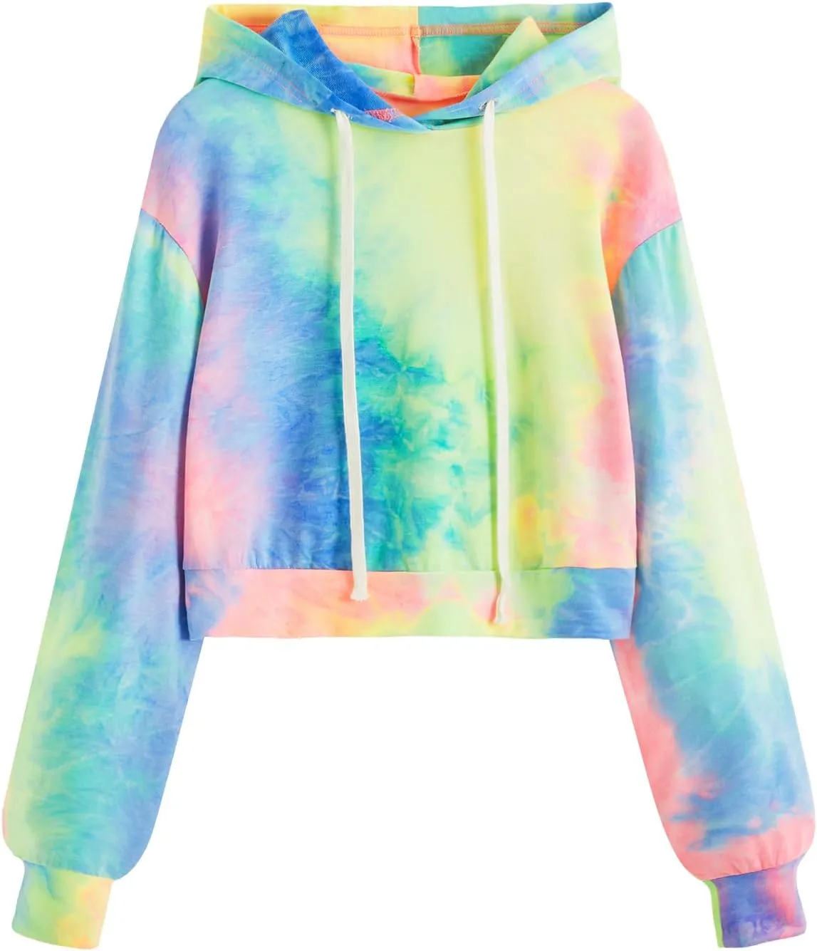 MakeMeChic Women's Tie Dye Sweatshirt Casual Workout Crop Hoodies