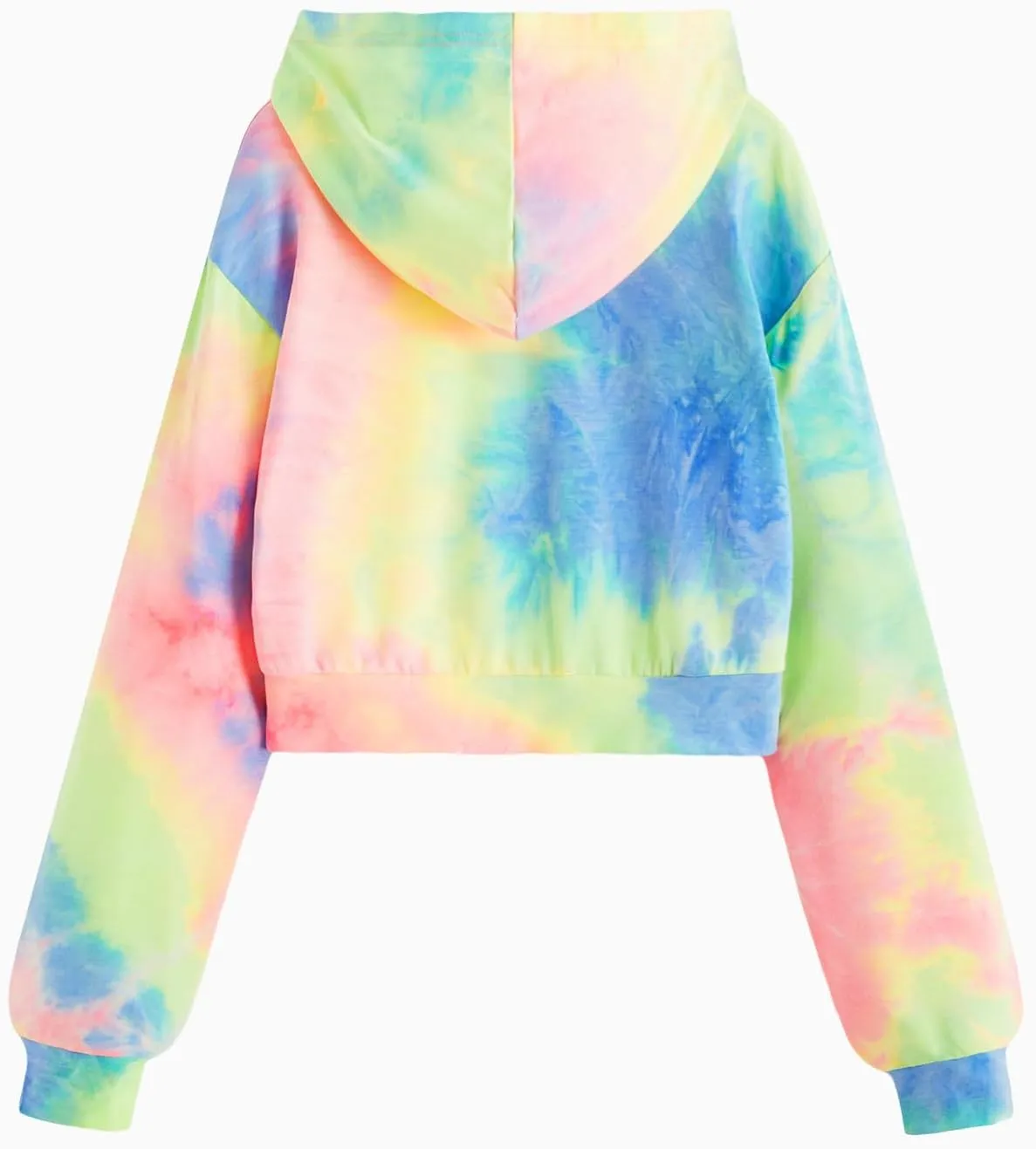 MakeMeChic Women's Tie Dye Sweatshirt Casual Workout Crop Hoodies