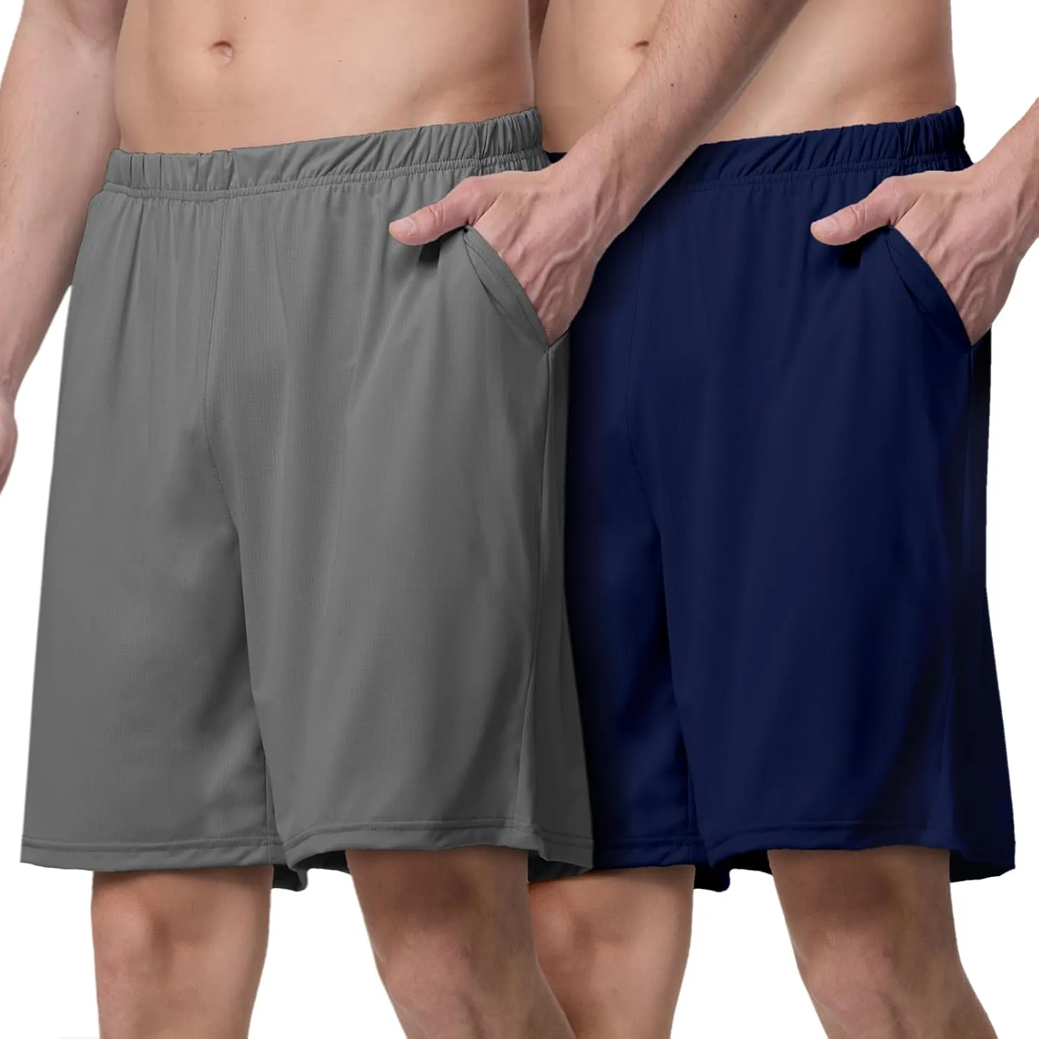 Mens Athletic Running Shorts 2 Pack Quick Dry with Pocket Gym Workout Shorts for Men Swim Trunks Board Pajama