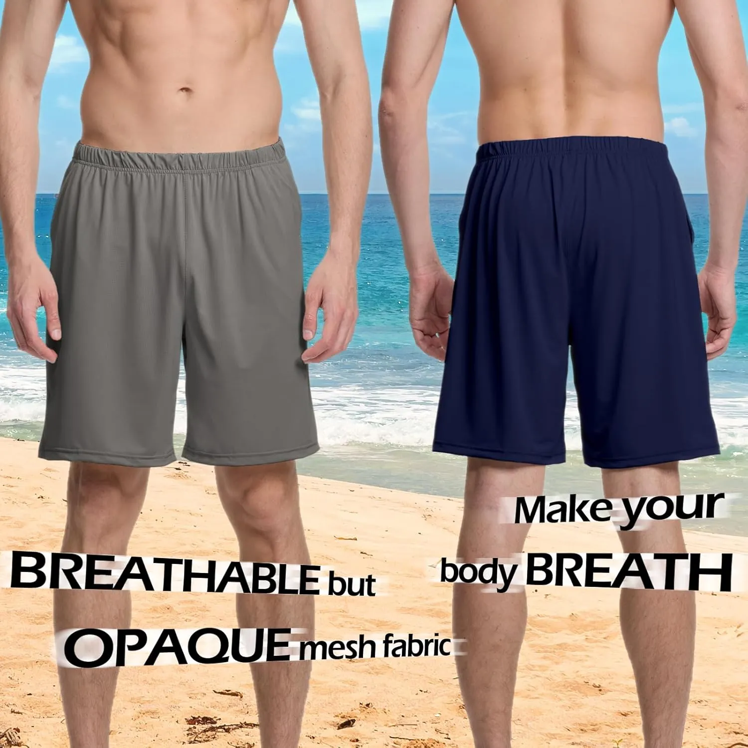 Mens Athletic Running Shorts 2 Pack Quick Dry with Pocket Gym Workout Shorts for Men Swim Trunks Board Pajama