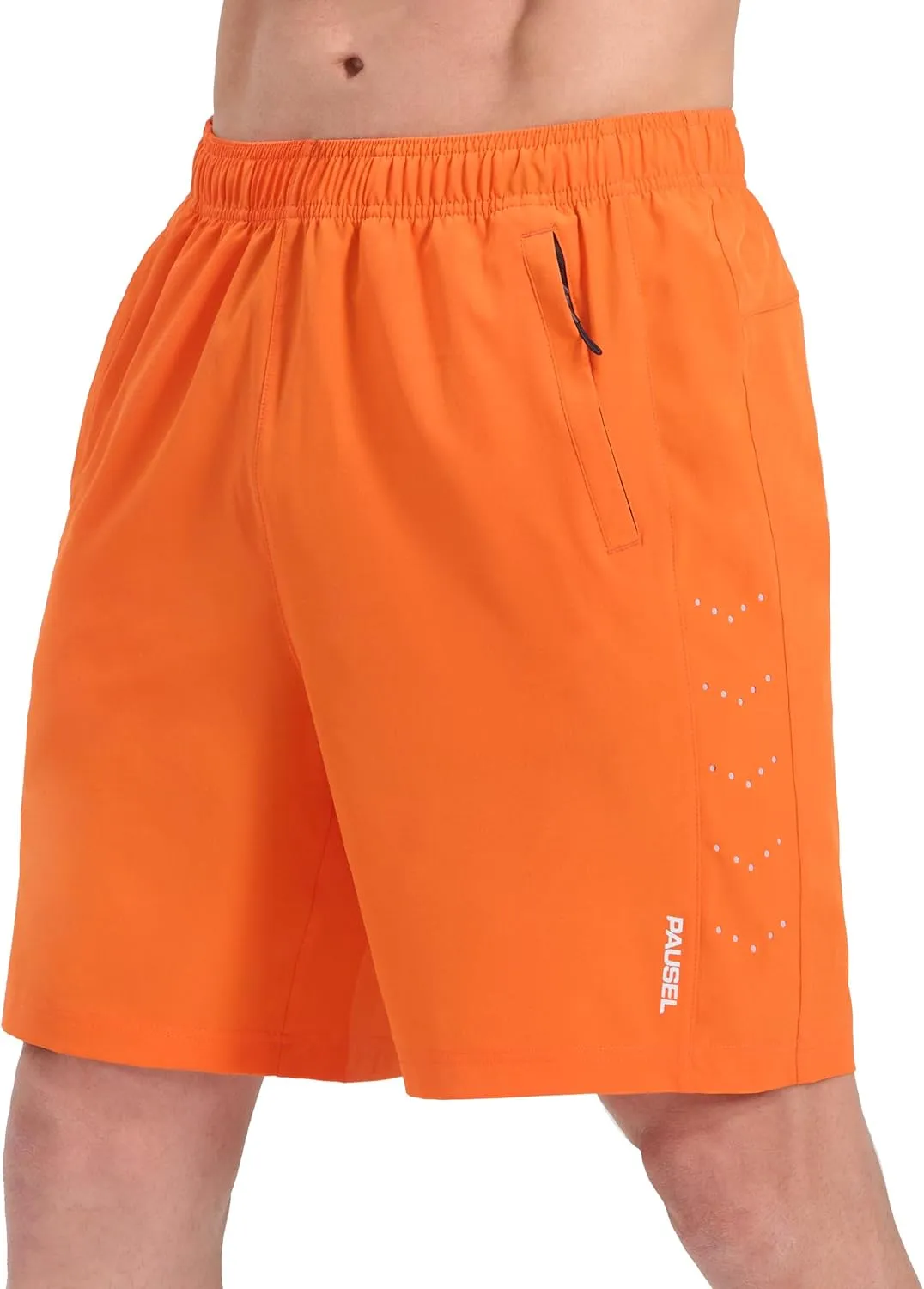 Men's Athletic Running Shorts Quick Dry Lightweight Tennis Gym Workout 7 inch Basketball Shorts for Men 3 Zipper Pockets