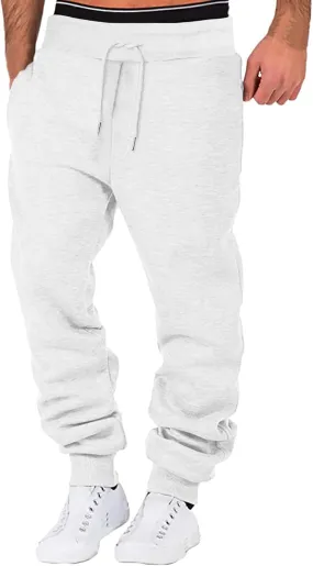 Mens Fleece Joggers Pants Elastic Waist Ultra-Soft Warm Fleece Lined Running Athletic Sweatpants Winter Thermal Pants