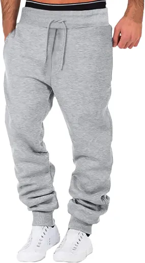 Mens Fleece Joggers Pants Elastic Waist Ultra-Soft Warm Fleece Lined Running Athletic Sweatpants Winter Thermal Pants