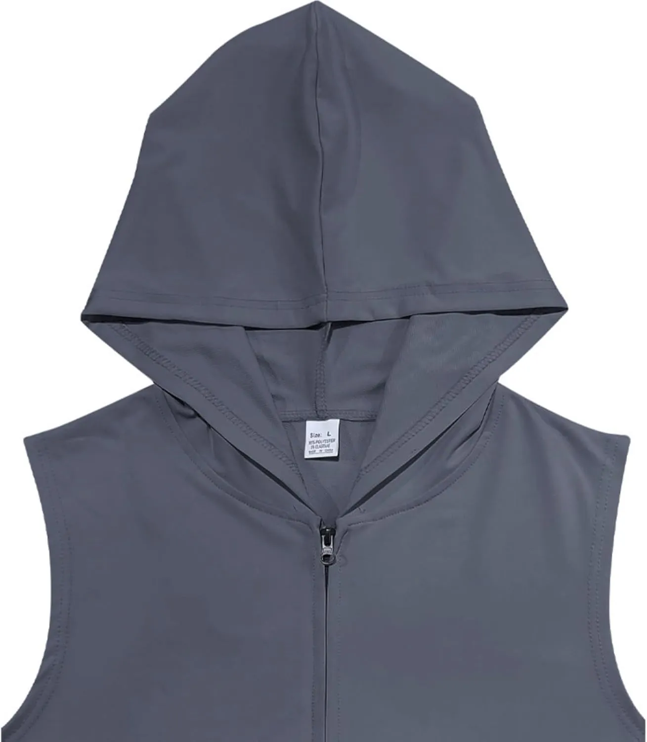 Mens Hooded Tank Tops Sleeveless Sweatshirt Lightweight Zip Up Vest Hoodie