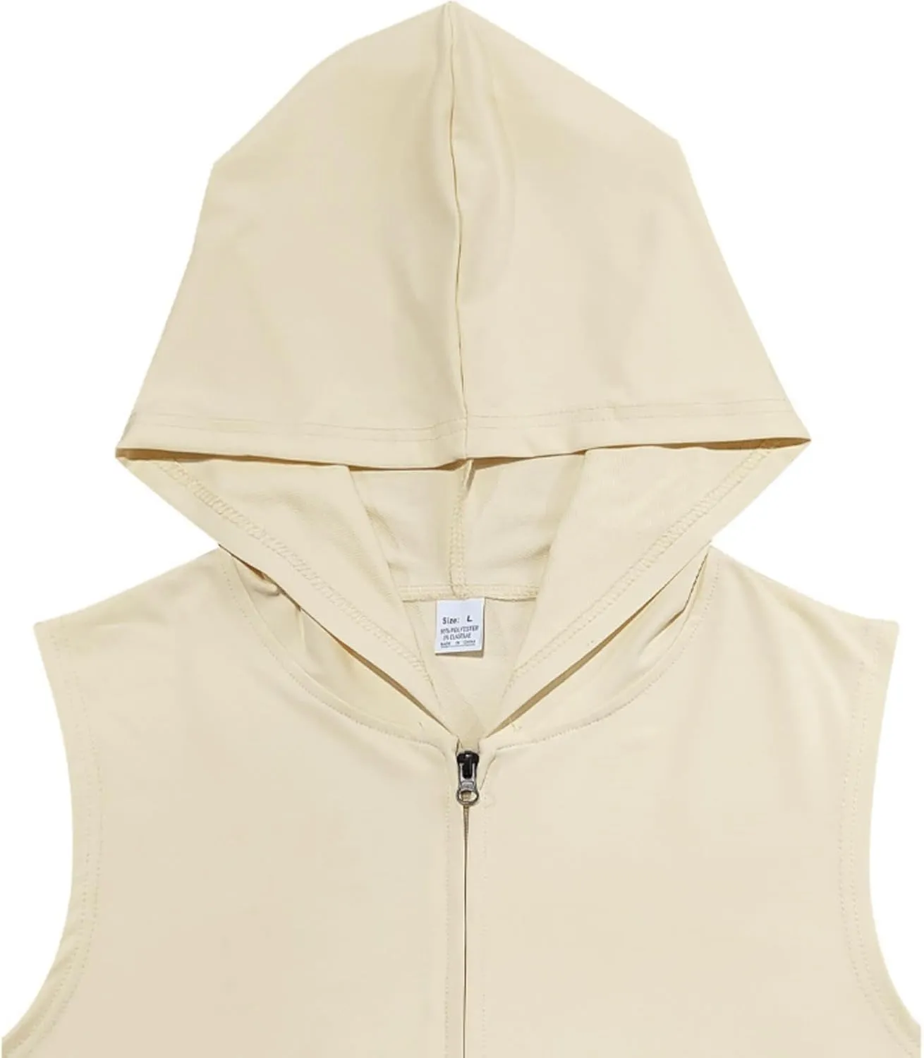 Mens Hooded Tank Tops Sleeveless Sweatshirt Lightweight Zip Up Vest Hoodie