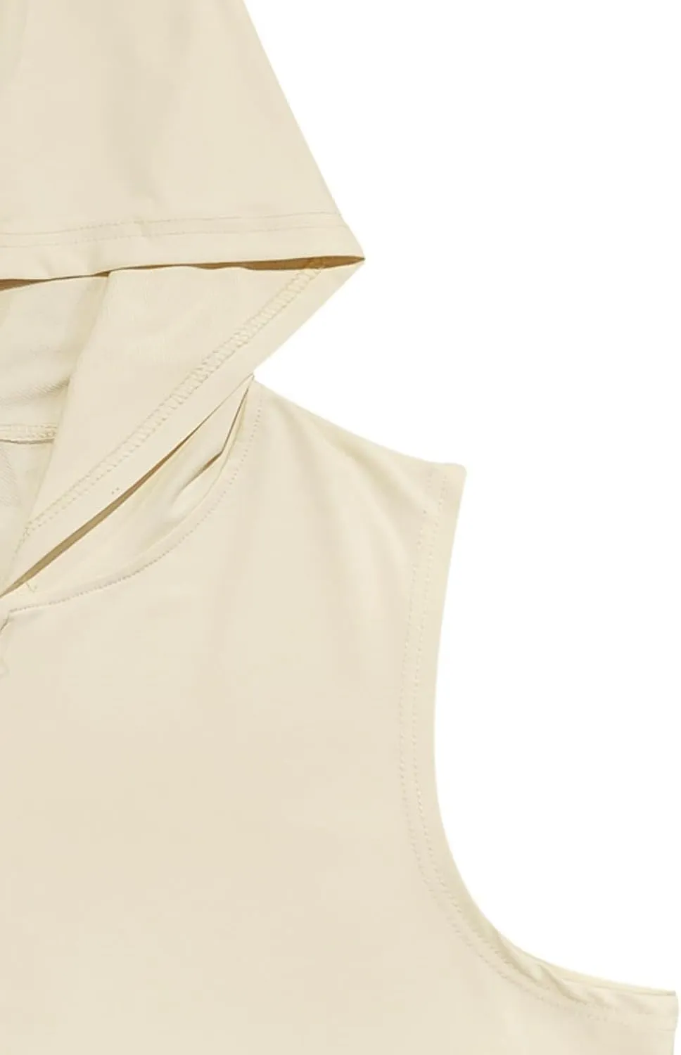 Mens Hooded Tank Tops Sleeveless Sweatshirt Lightweight Zip Up Vest Hoodie