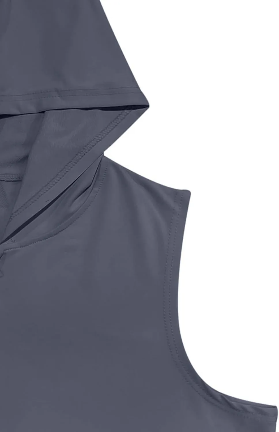 Mens Hooded Tank Tops Sleeveless Sweatshirt Lightweight Zip Up Vest Hoodie