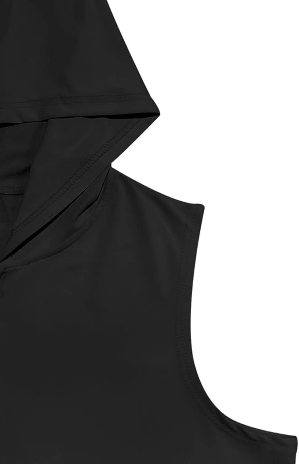 Mens Hooded Tank Tops Sleeveless Sweatshirt Lightweight Zip Up Vest Hoodie