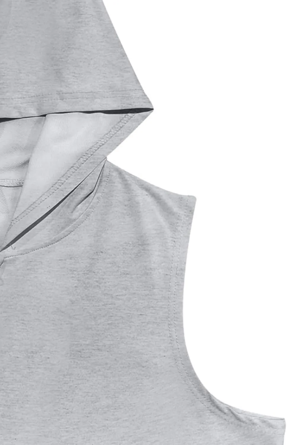 Mens Hooded Tank Tops Sleeveless Sweatshirt Lightweight Zip Up Vest Hoodie