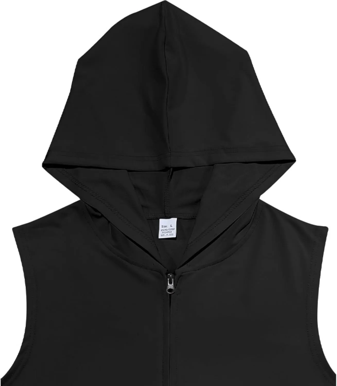 Mens Hooded Tank Tops Sleeveless Sweatshirt Lightweight Zip Up Vest Hoodie
