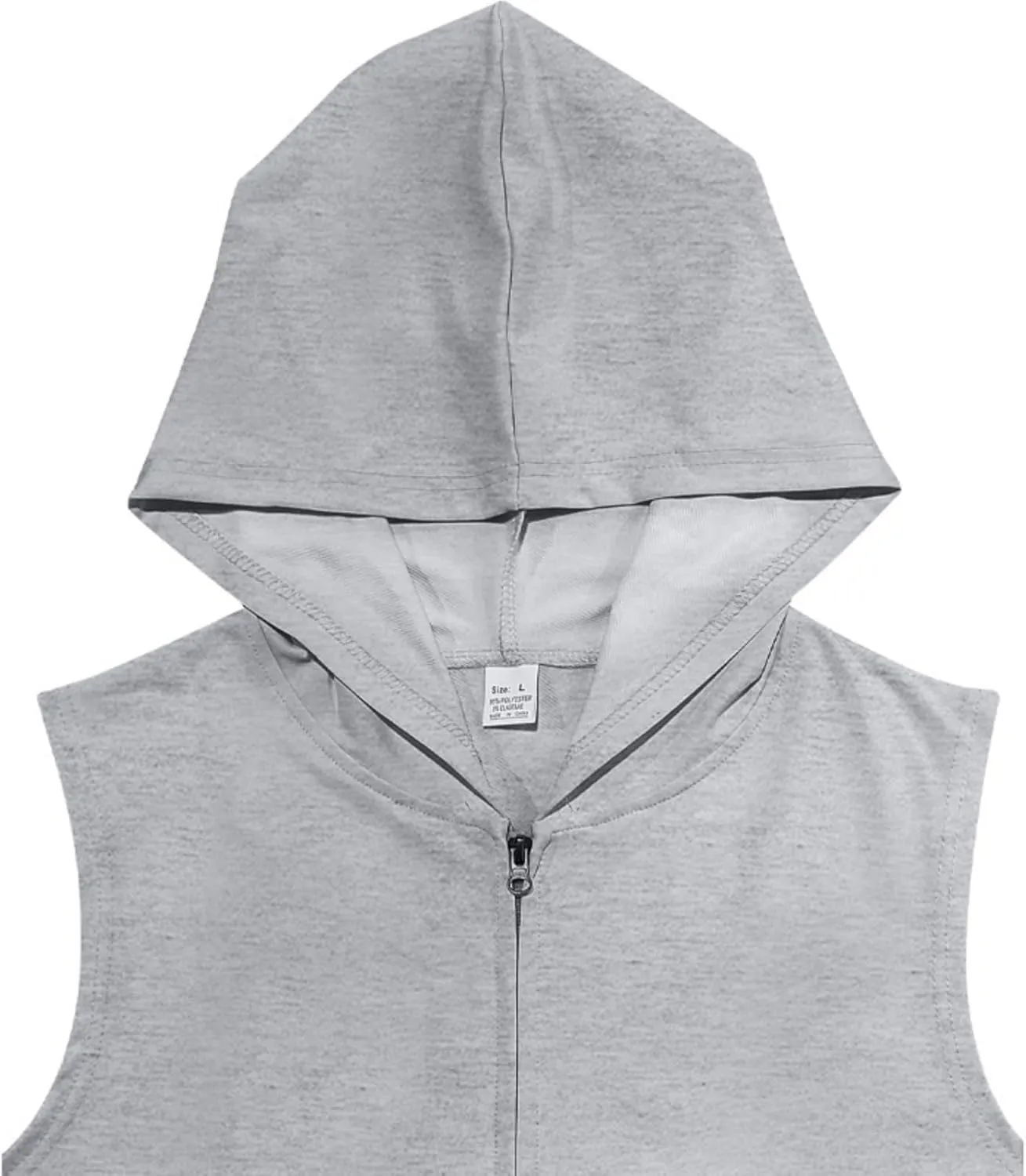 Mens Hooded Tank Tops Sleeveless Sweatshirt Lightweight Zip Up Vest Hoodie