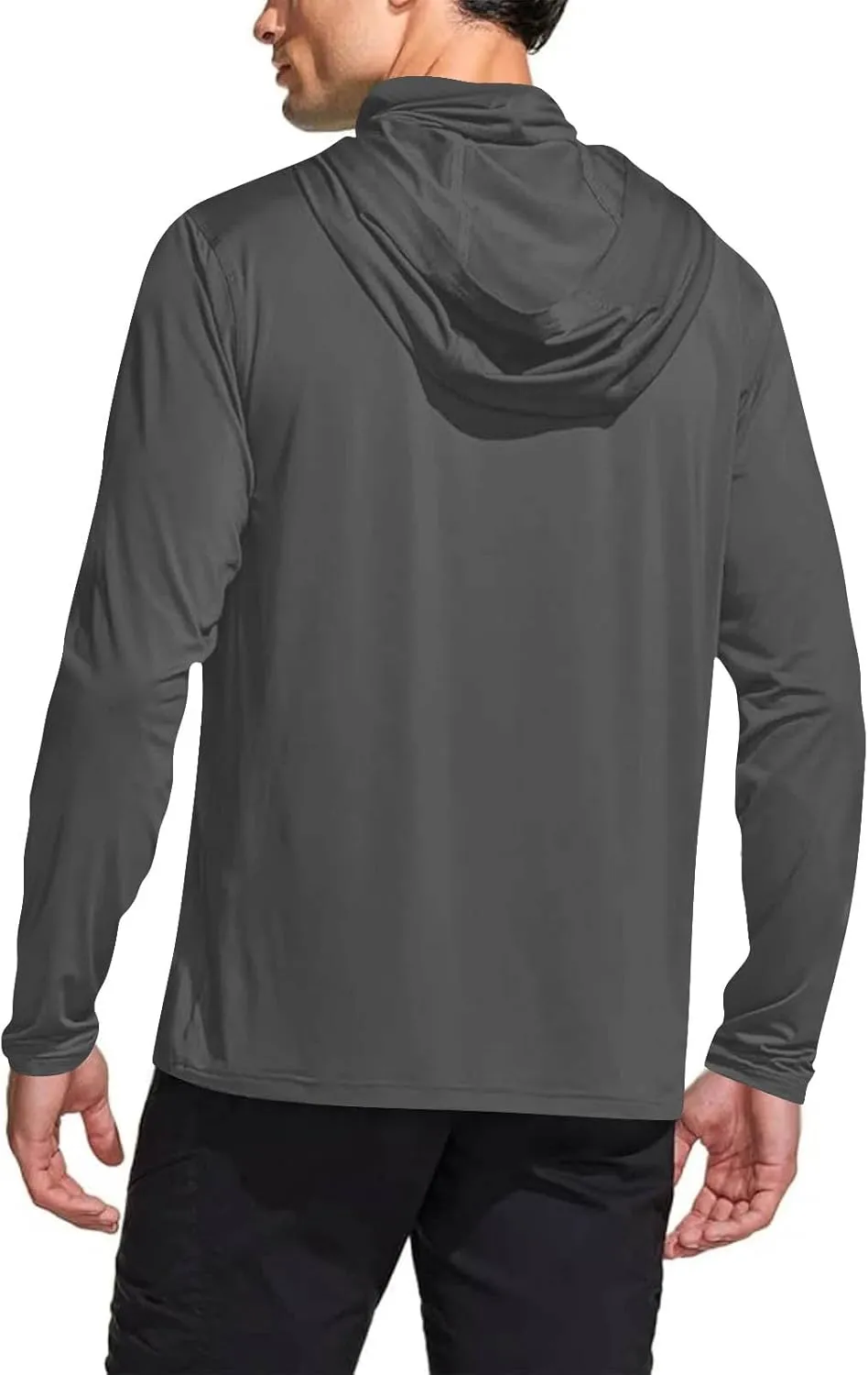Men's Sun Protection Hoodie Shirt UPF 50  Long Sleeve UV SPF T-Shirts with Face Cover Rash Guard Fishing Lightweight